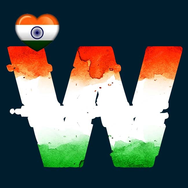 W Name Indian Flag Image Hd